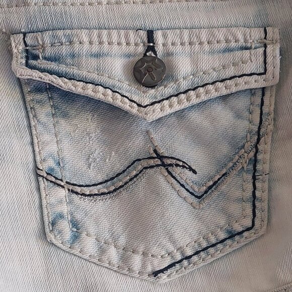 Vanilla Star by Delia's Light Denim Union Jack Shorts Juniors Size 11 - Picture 7 of 15